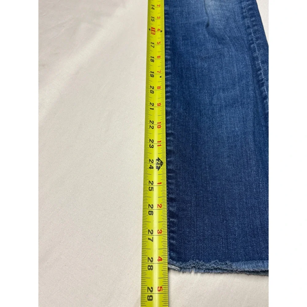 MOTHER High Waisted Looker Ankle Fray Jeans Goin' For Gold Blue Women Size 27X29
